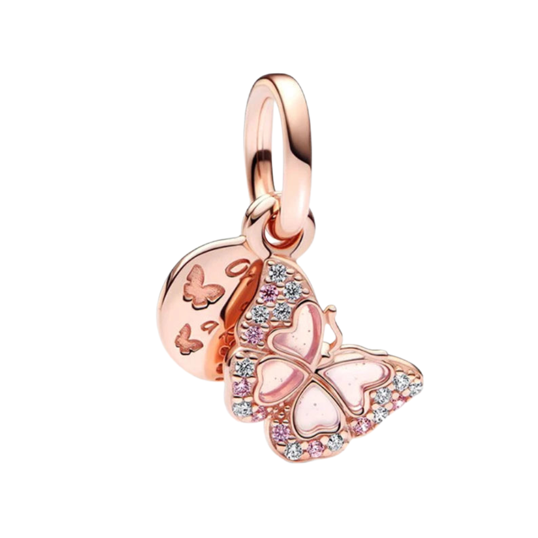 Charm Mariposa Oro Rosa S925