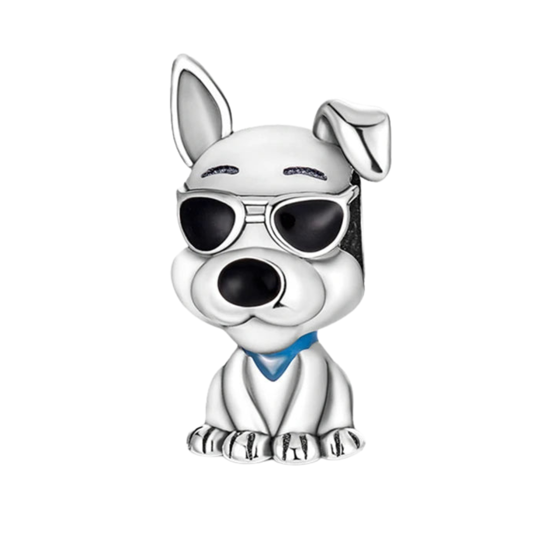 Charm Perro Con Lentes S925