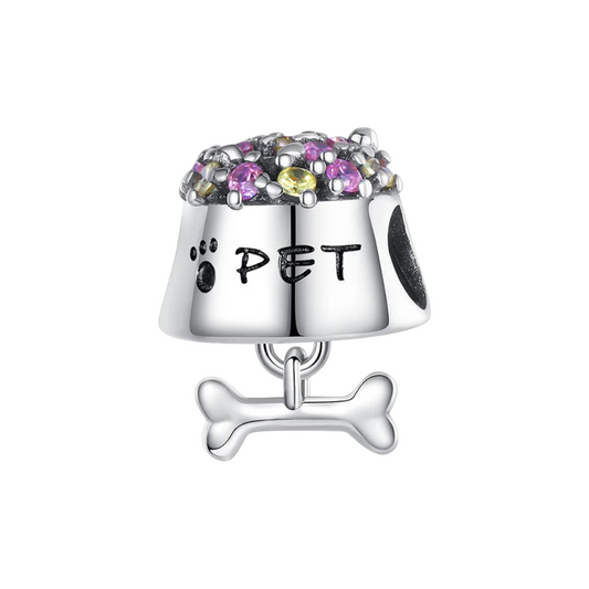 Charm Plato Comida Perro S925