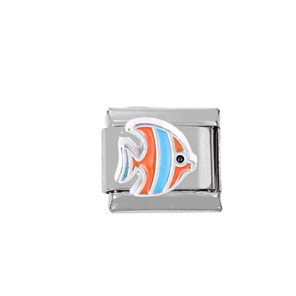 Italian Charms Océano - Charmsymore Pez Azul Naranja