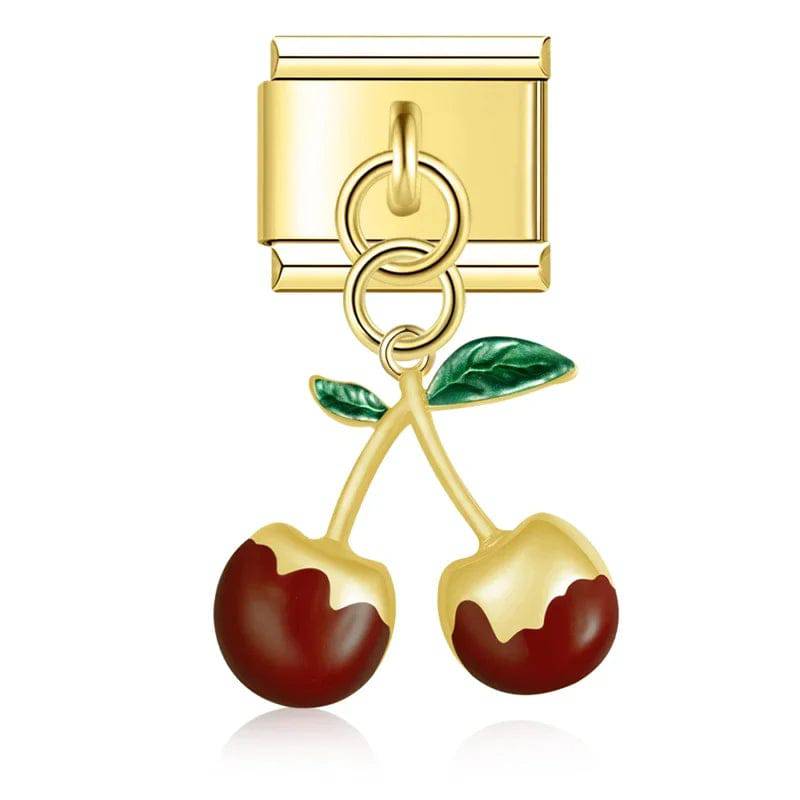 Italian Charms Cerezas Acero Inoxidable