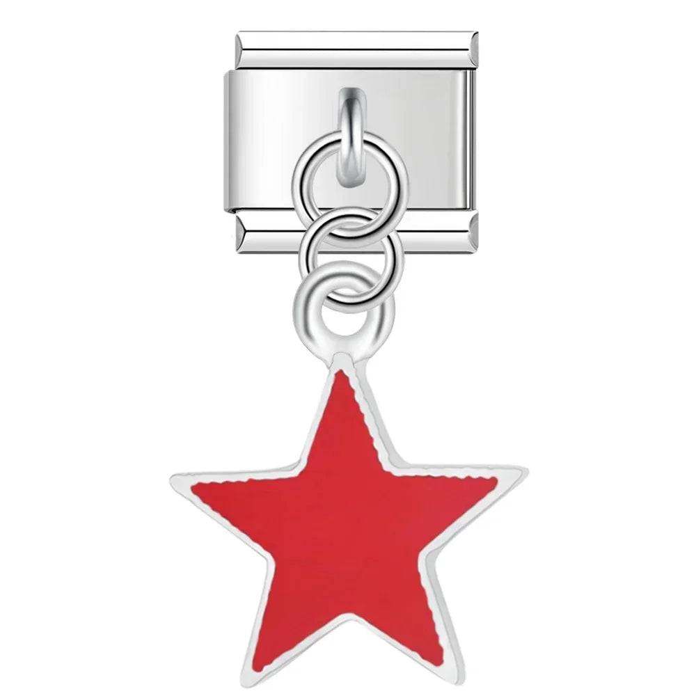 Italian Charms Estrellas Colgantes Acero Inoxidable