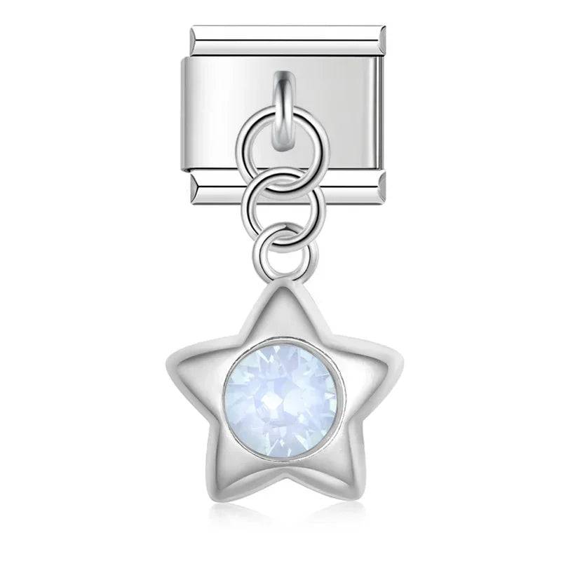 Italian Charms Estrellas Colgantes Acero Inoxidable