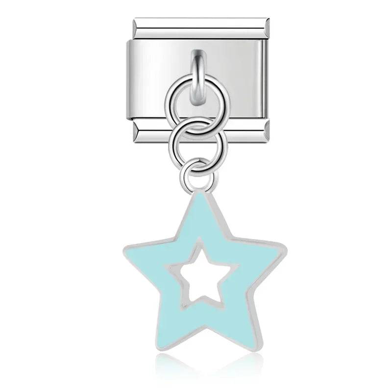 Italian Charms Estrellas Colgantes Acero Inoxidable