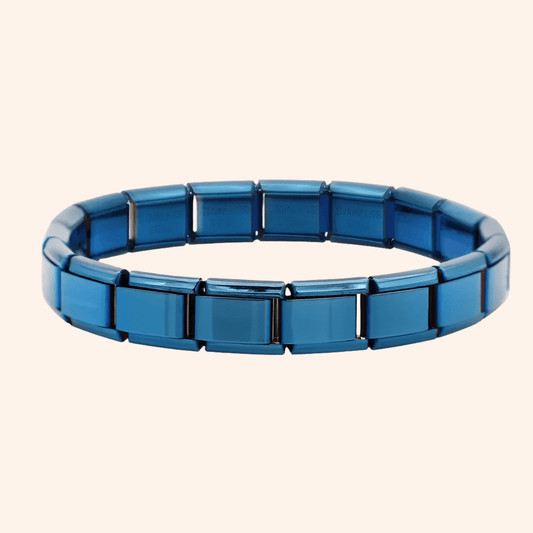 Pulsera Italiana Azul Acero Inoxidable